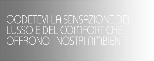 GODETEVI LA SENSAZIONE DEL LUSSO E DEL COMFORT CHE OFFRONO I NOSTRI AMBIENTI